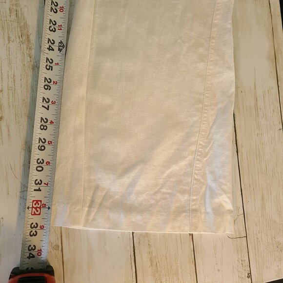 Roxy Oceanside White Flax Linen Blend Drawstring Pants Beach NEW Large Casual - Picture 6 of 12